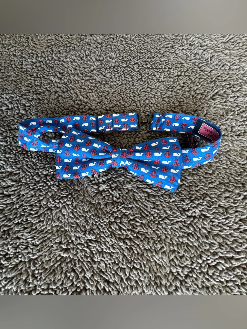 Vineyard Vines Silk Whale and Anchor Print Bow Tie - Size Kids OS